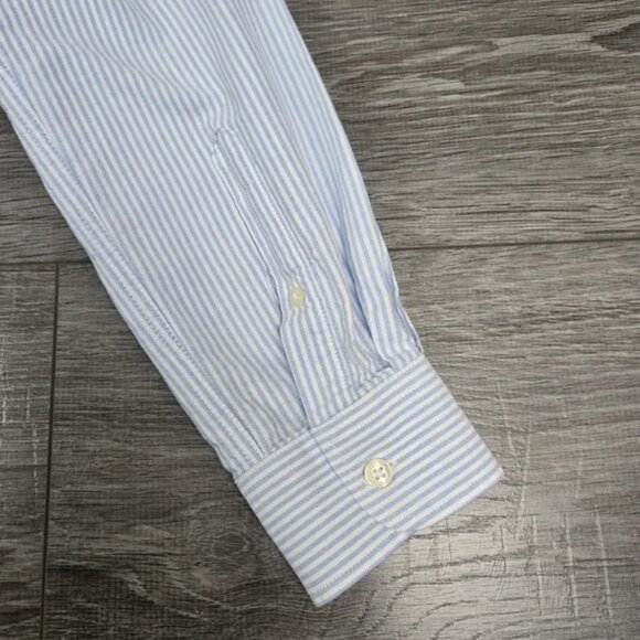 Only & Sons Men's Light Blue & White Striped Button Down Shirt Size XL - Picture 9 of 16